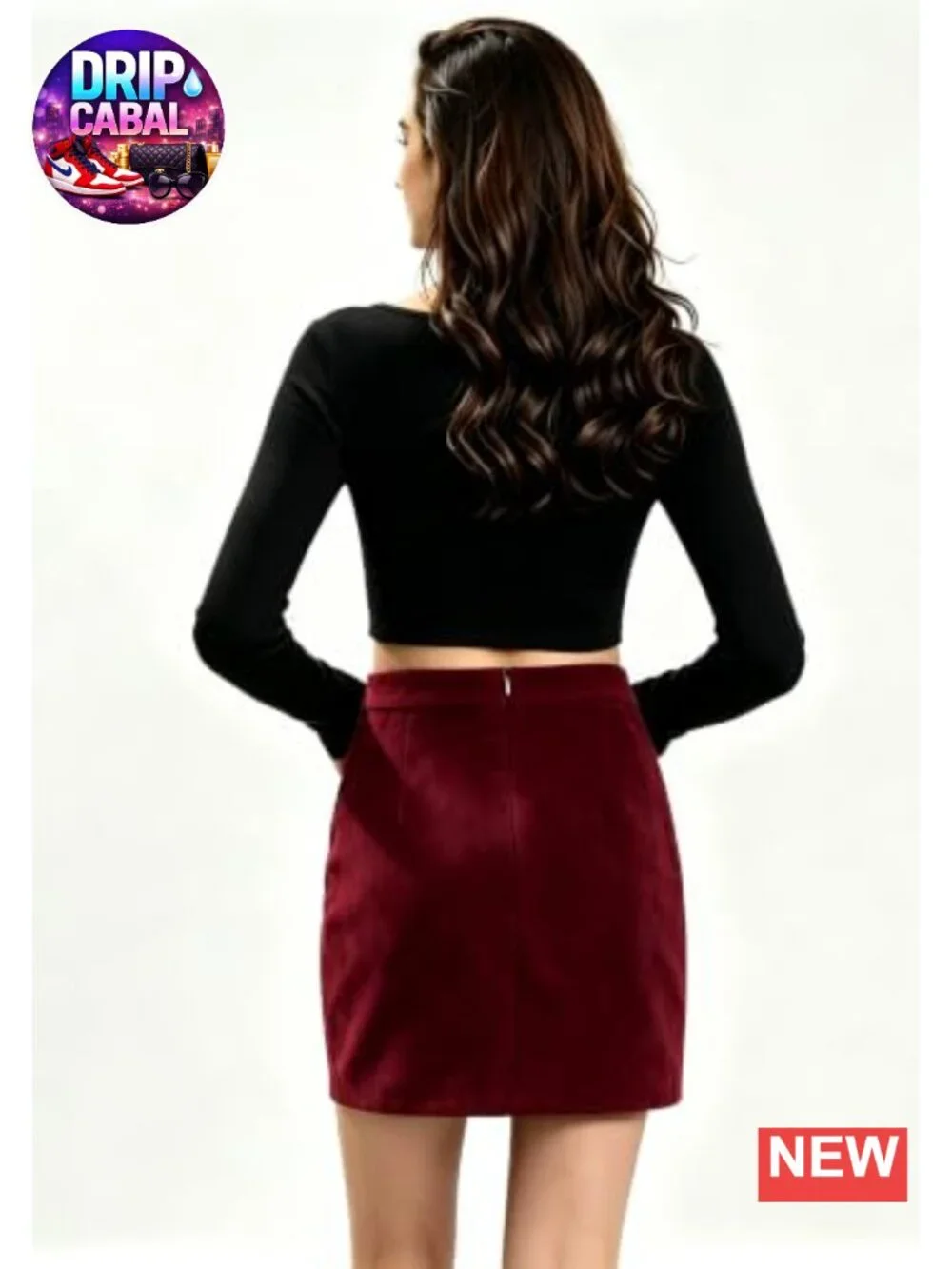 High Waist Faux Suede Lace Up Side Slit Bodycon Mini Skirt